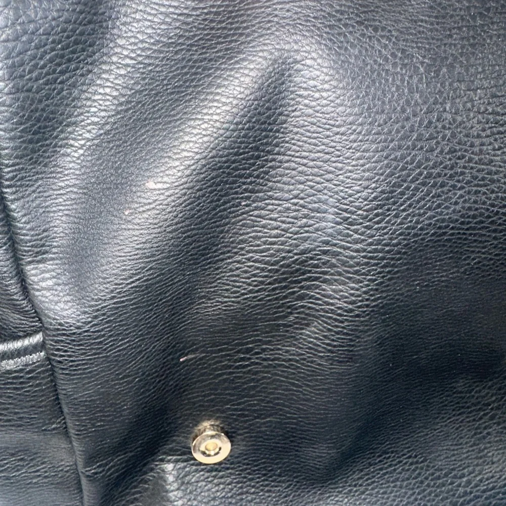 Madison West Faux Leather Convertible Backpack Tan and Black Gold Hardware